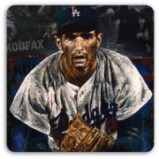Sandy Koufax painted by Dodgers official artist Stephen Holland
