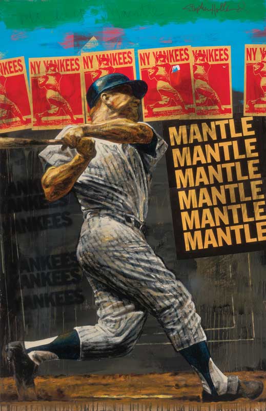 Mickey Mantle by sports artist Stephen Holland
