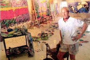 Tom Everhart in painting studio